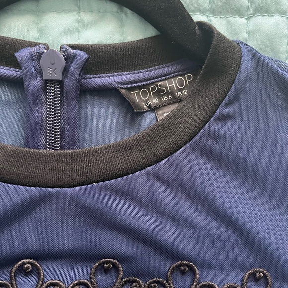 TOPSHOP blue lace dress. Size US8. - Picture 3 of 6